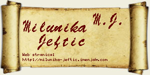 Milunika Jeftić vizit kartica